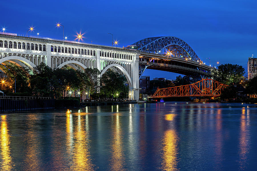 Colored Bridges of Cleveland Photograph by Dale Kincaid