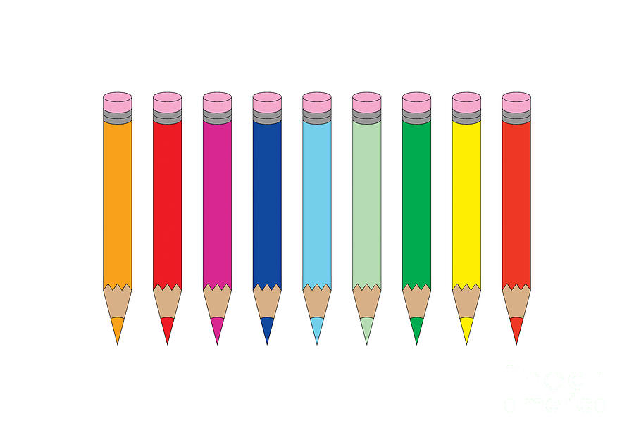 Colored Pencils Shirt Digital Art by David Millenheft