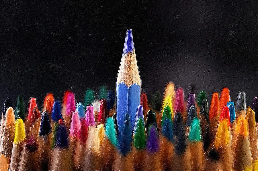 Colored Pencil Skyline Painting by Tony Rubino