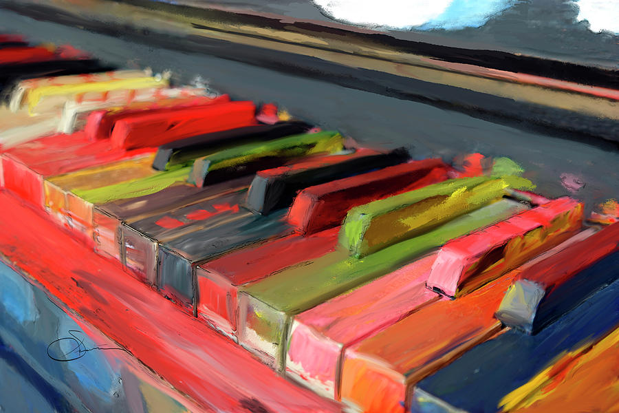 Colored Piano Painting by Rob Smiths