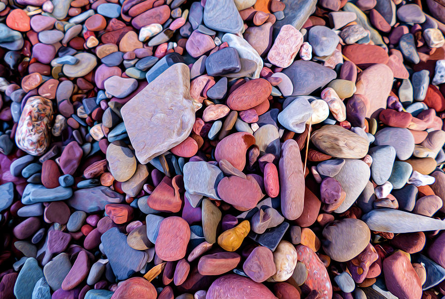 Colored Rocks on the Beach Photograph by Sandra Js
