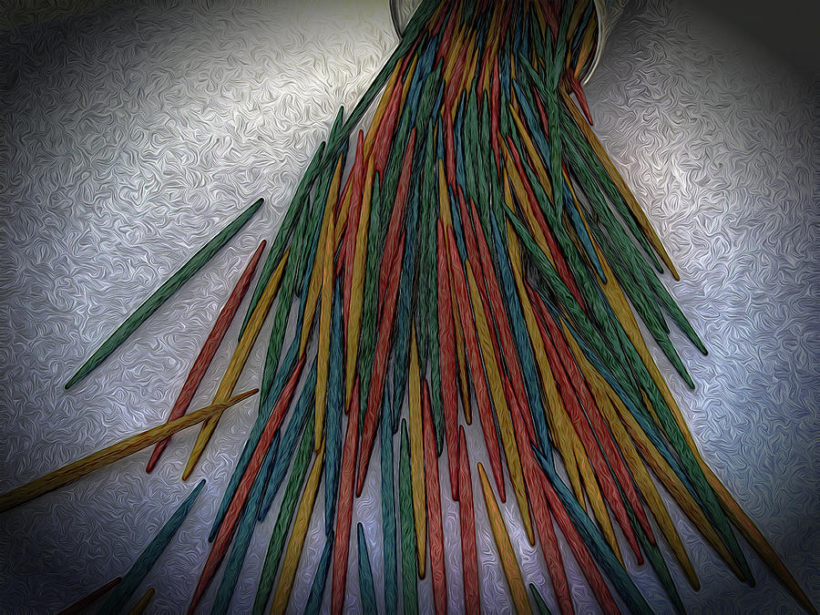 Colored Toothpicks Digital Art by R Pollanen