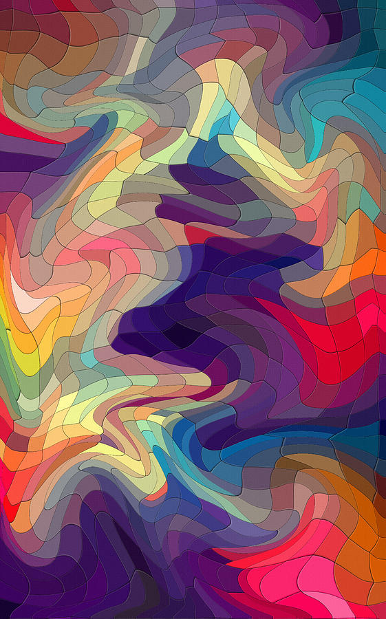 Colorflow Abstract Mosaic  Digital Art by Shelli Fitzpatrick