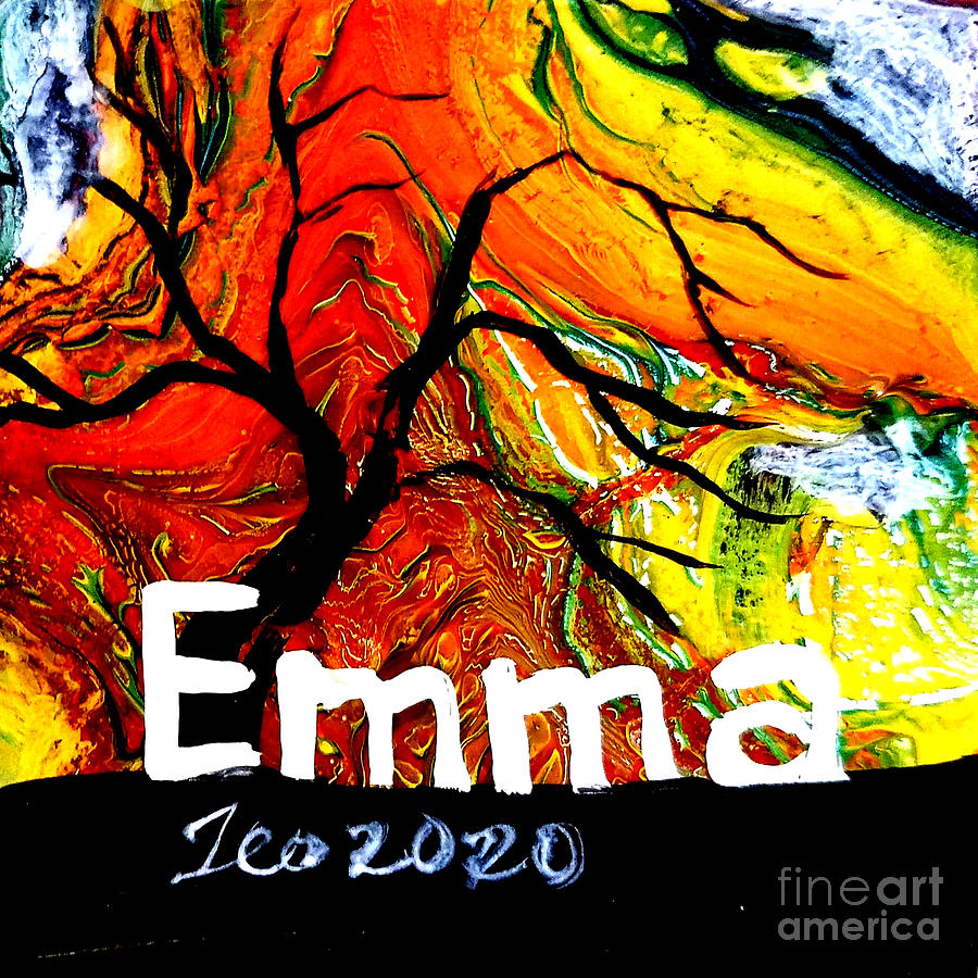 Colorful Painting - Colorful Abstract Art Scenic Name Art for Emma by Teo Alfonso