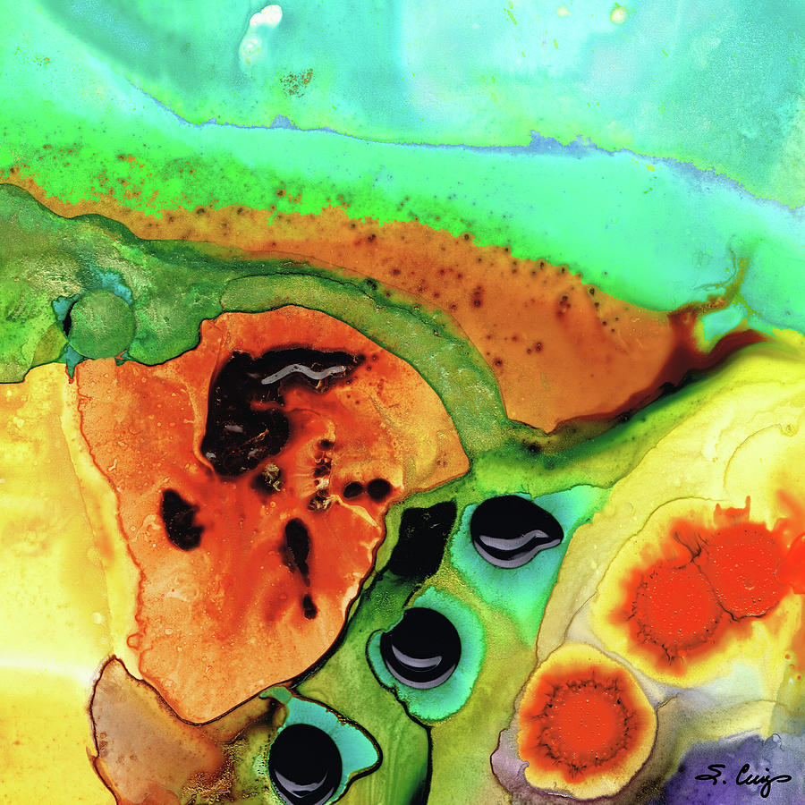 Colorful Abstract Art - Stepping Stones - Sharon Cummings Painting by Sharon Cummings