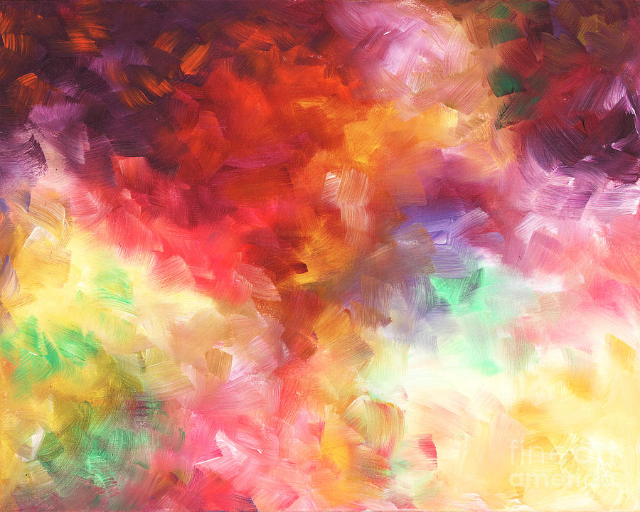 Colorful Abstract Background Painting Beautiful Brushstroke Art by Duncanson Red Yellow Purple Pink  Painting by Megan Aroon