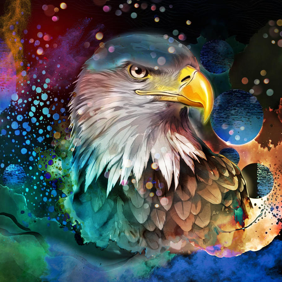 Colorful abstract eagle Digital Art by Clarazen Art - Fine Art America