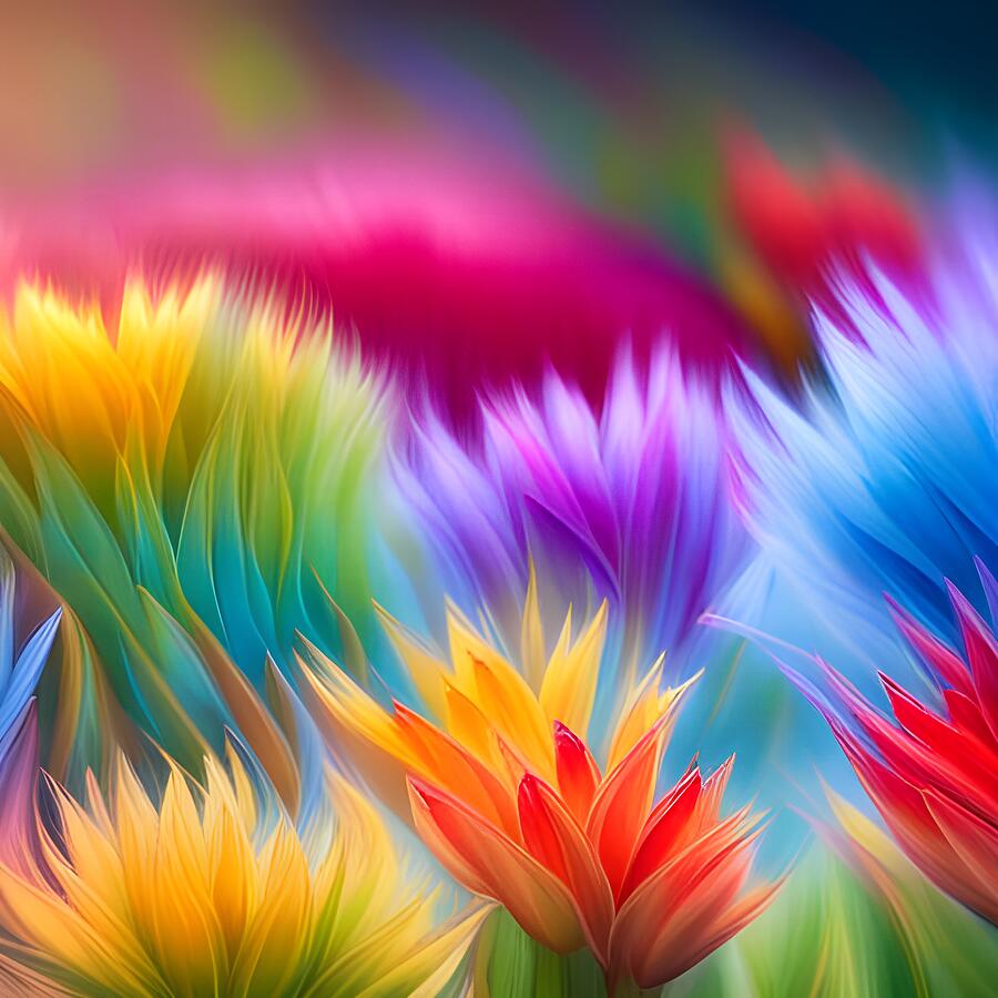 Colorful Abstract Flowers Digital Art by Judi Suni Hall