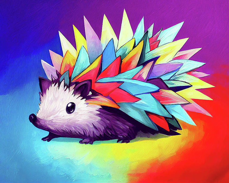 Colorful Abstract Hedgehog Digital Art by Mark Tisdale