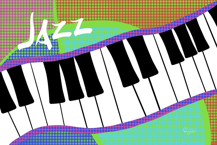 Colorful Abstract Jazz Keyboard Digital Art by Pamela Williams