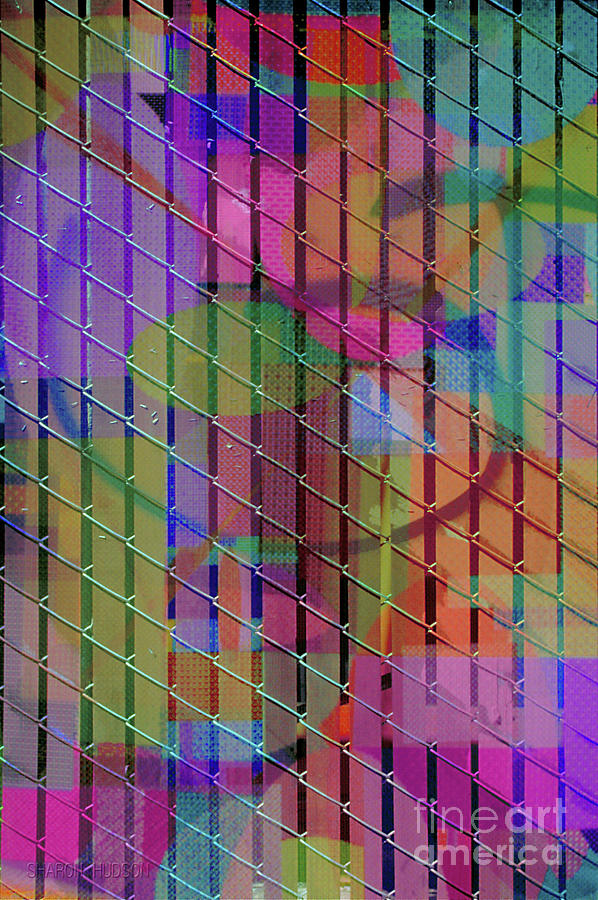 colorful abstract photographs - CompuFence Digital Art by Sharon Hudson