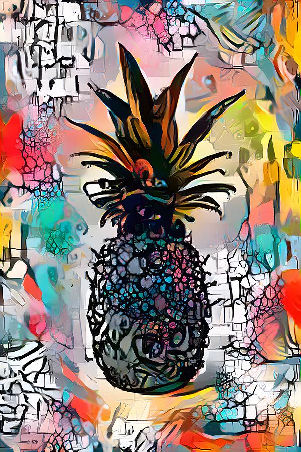 Colorful Abstract Pineapple Digital Art by Tessa Bee - Fine Art America