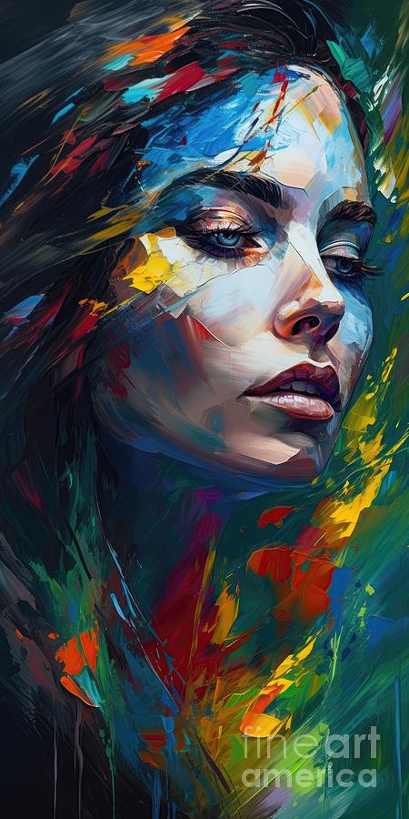 Colorful Abstract Woman Down Sad Digital Art by Zellitra Inspirational ...