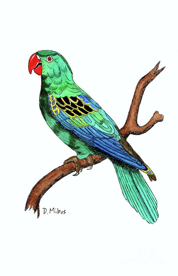 Colorful African Parrot Day 2 Challenge Painting by Donna Mibus