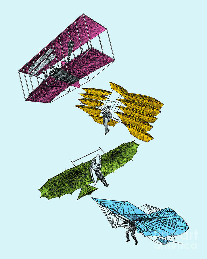 Colorful Airplanes Digital Art by Madame Memento