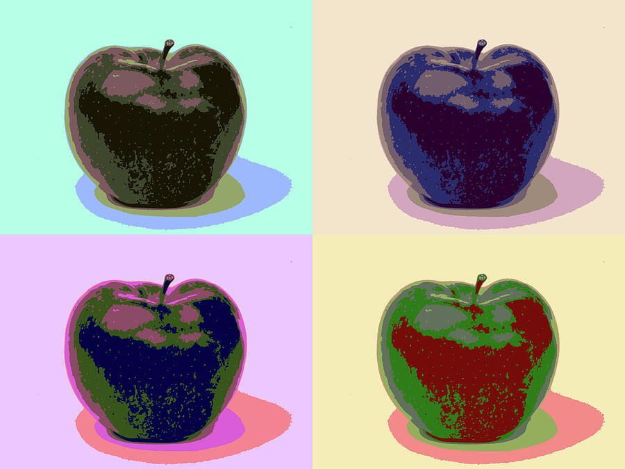 Colorful Apple Fruity Pop-Art Mixed Media by Shelli Fitzpatrick Colorful Apple Fruity Pop-Art Mixed Media by Shelli Fitzpatrick