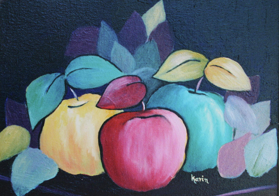 Colorful Apples Painting by Karin Eisermann