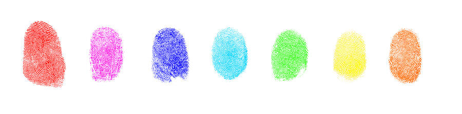 Colorful Art Paint Isolated Fingerprint On White Background Photograph by Hh5800