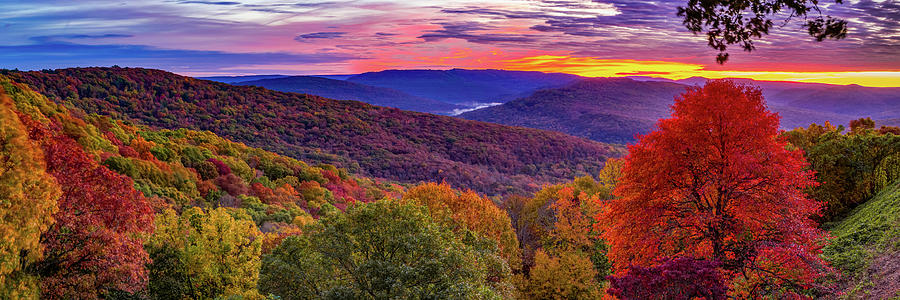 Colorful Artist Point Panorama - Mountainburg Arkansas Photograph by ...