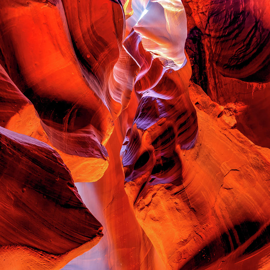 Antelope Canyon Photograph - Colorful Ascension - Antelope Canyon 1x1 by Gregory Ballos
