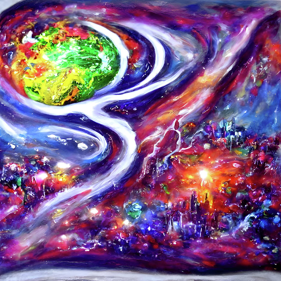 Colorful astral infinity fantasy painting #1 Digital Art by Cosmin Albu