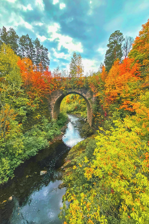Colorful Autumn Bridge Photograph by Sandra Js