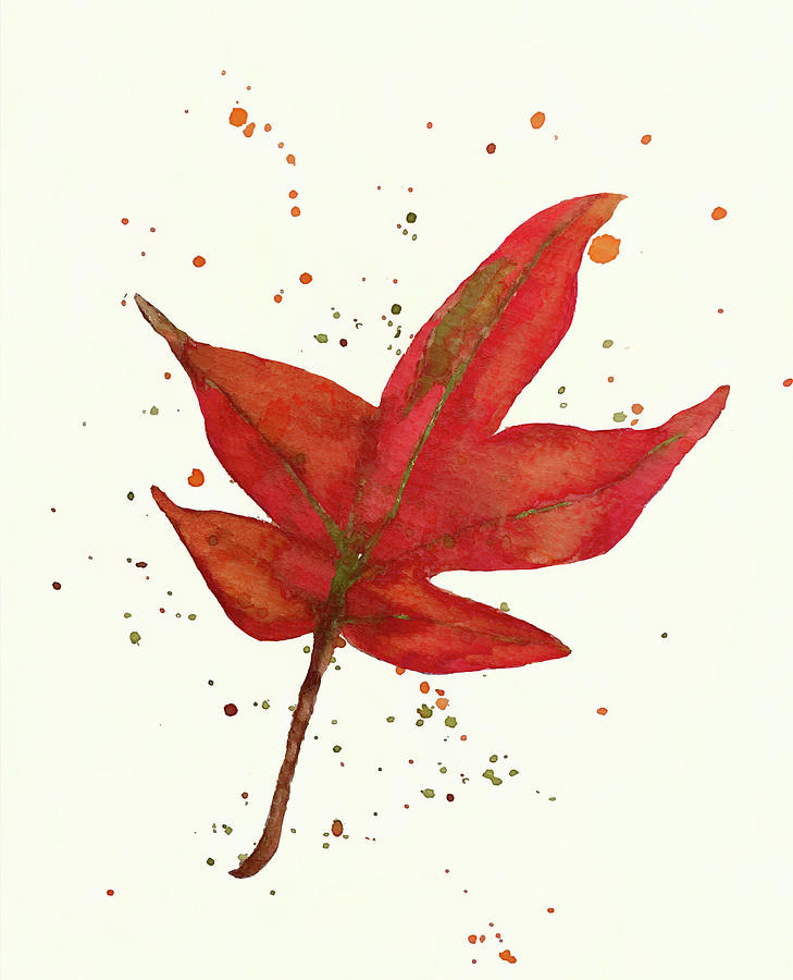 Colorful Autumn Leaf Painting by Deborah League