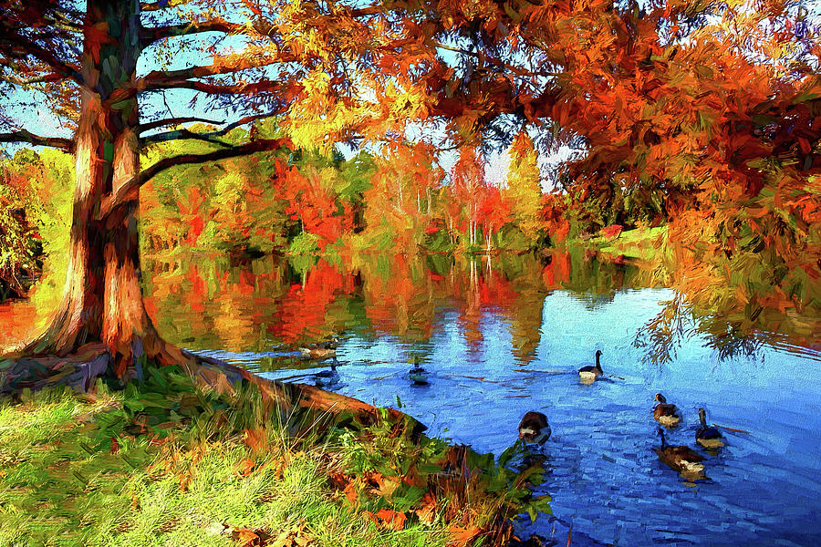 Colorful Autumn on the Lake ap Photograph by Dan Carmichael