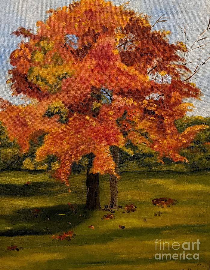 Colorful autumn tree Painting by Rebecca Jackson - Fine Art America