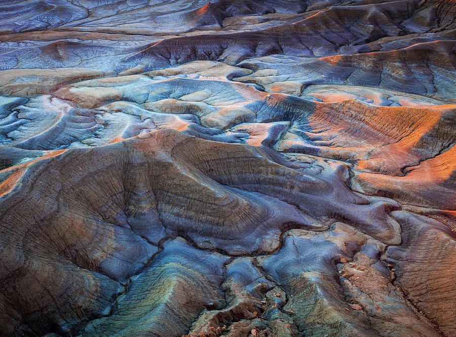 Abstract Photograph - Colorful Badlands in the Utah Desert by Wasatch Light