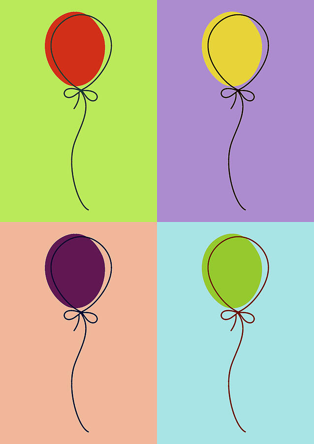 Colorful Balloons Pop-Art Mixed Media by Shelli Fitzpatrick