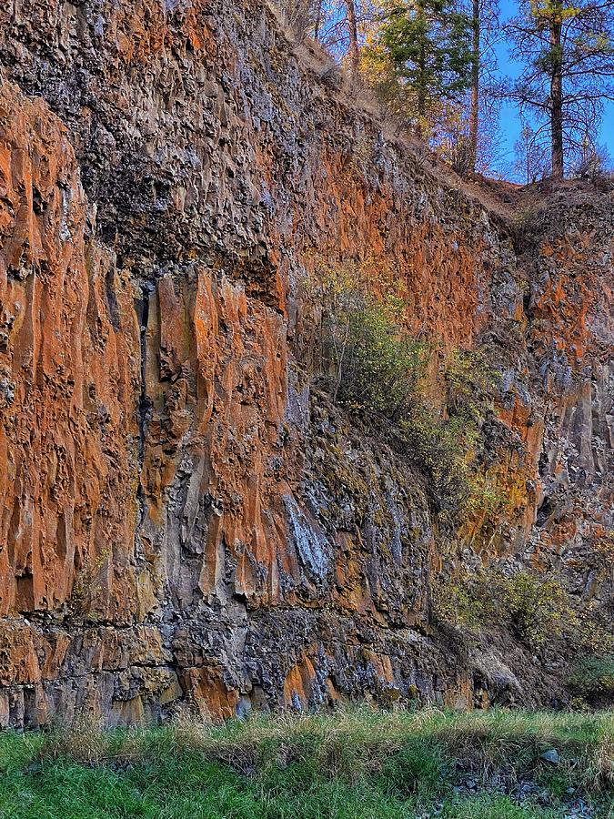 Colorful Basalt Cliffs of Hawk Creek Photograph by Jerry Abbott