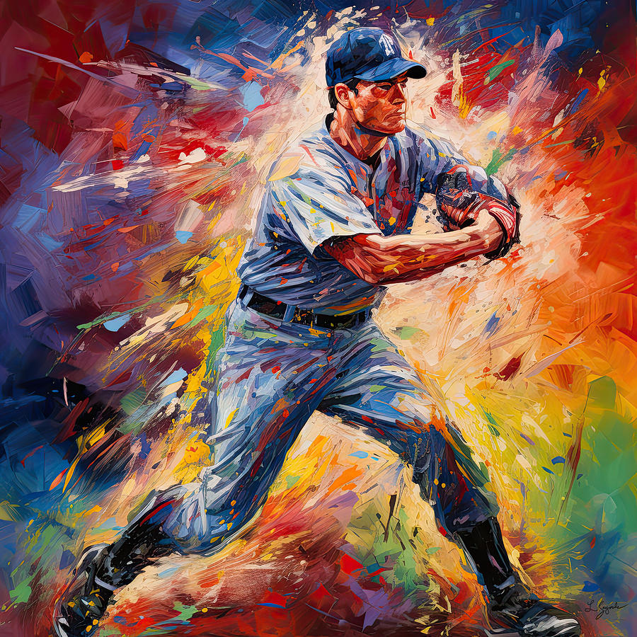 Baseball Digital Art - Colorful Baseball Art  by Lourry Legarde