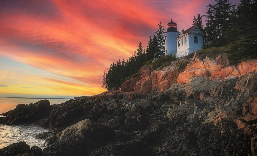 Colorful Bass Harbor Lighthouse Sunset Photograph by Dan Sproul