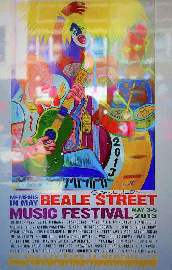 Colorful Beale Street Music Festival Poster May 2013  Photograph by Chuck Kuhn