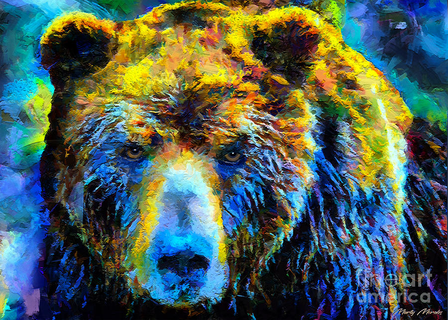 Lion Mixed Media - Colorful Bears V1 by Martys Royal Art