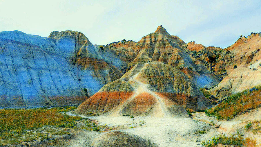 Colorful Beautiful Badlands  Digital Art by Ally White