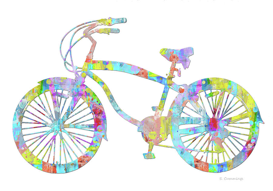Colorful Bicycle Fresh Color Art Bike Painting by Sharon Cummings
