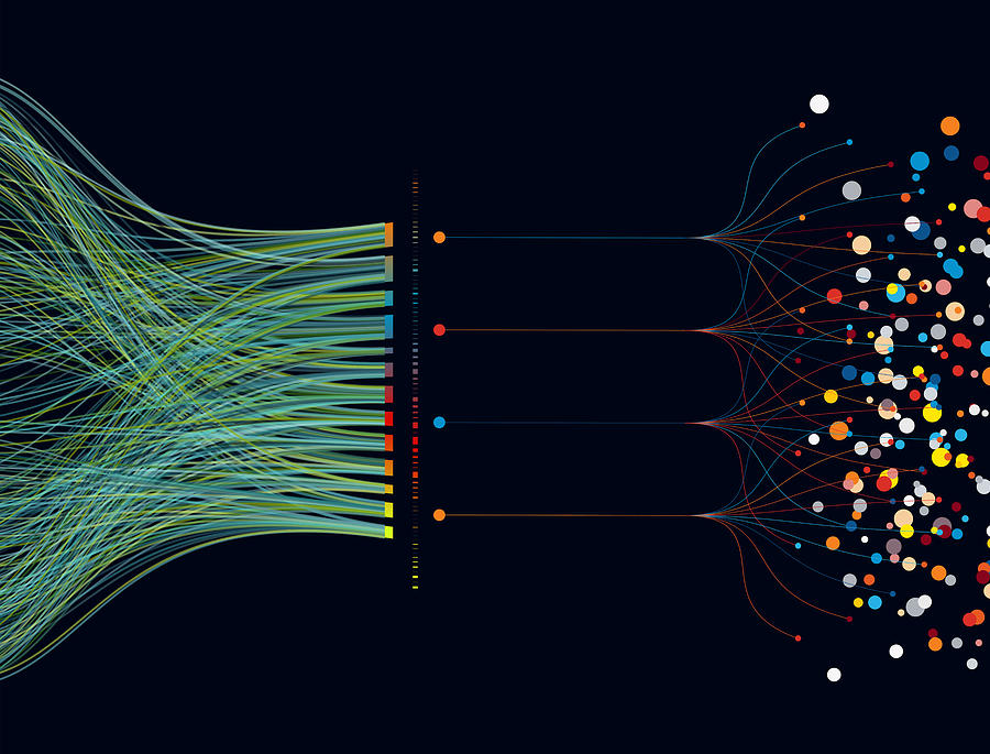 Colorful Big Data Pattern Background Drawing by Shuoshu