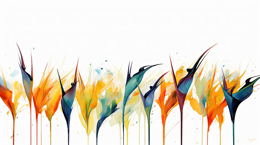 Feather Painting - Colorful Bird Painting by Lourry Legarde