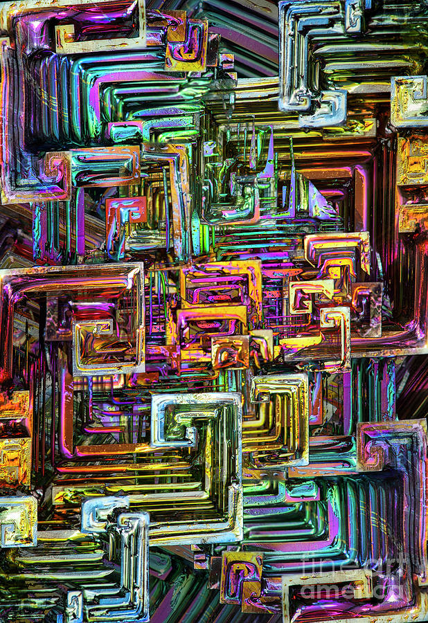 Colorful Bismuth Crystals abstract wall art PP10386 Digital Art by Mark Graf