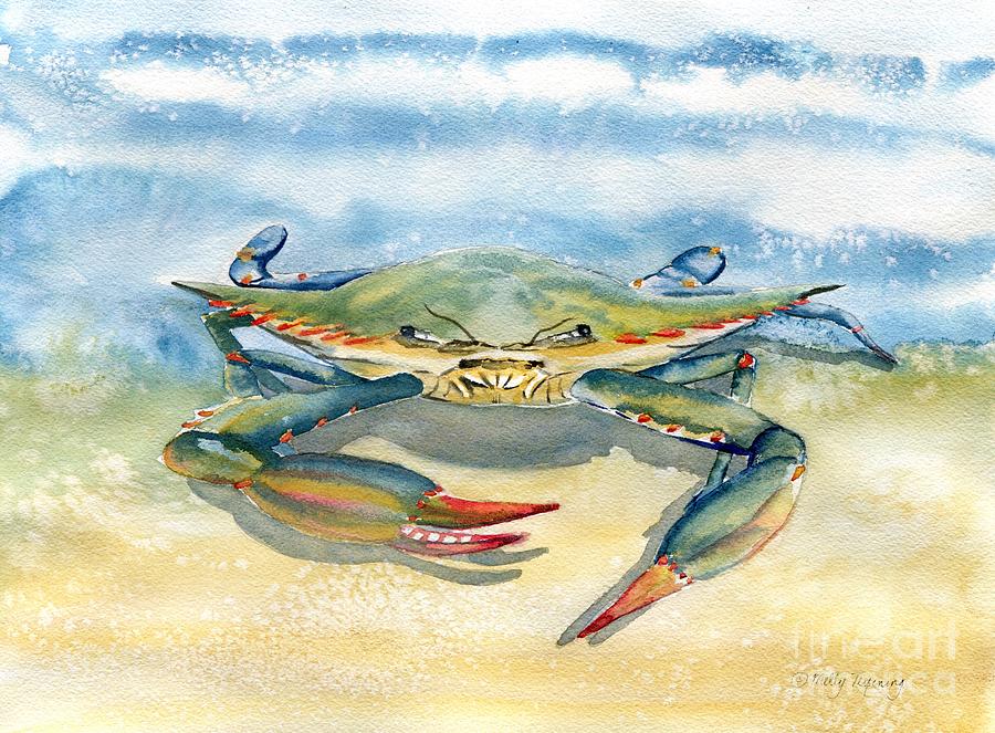 Colorful Blue Crab 3 Painting by Melly Terpening