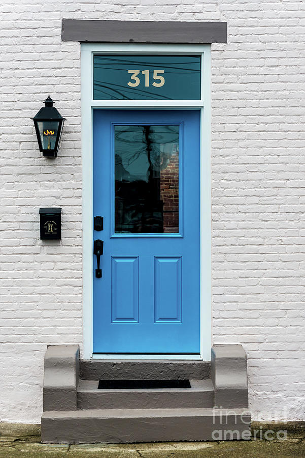 Colorful Blue Door - Historic Madison - Indiana Photograph by Gary Whitton