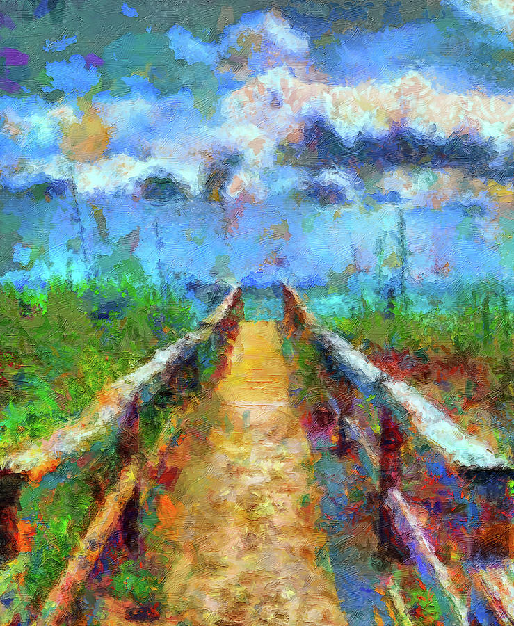 Colorful Boardwalk To The Beach Painting by Dan Sproul