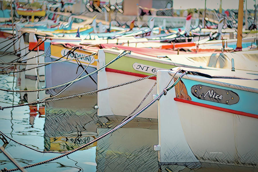 Colorful Boats At Vieux Port, Nice France Digital Art
