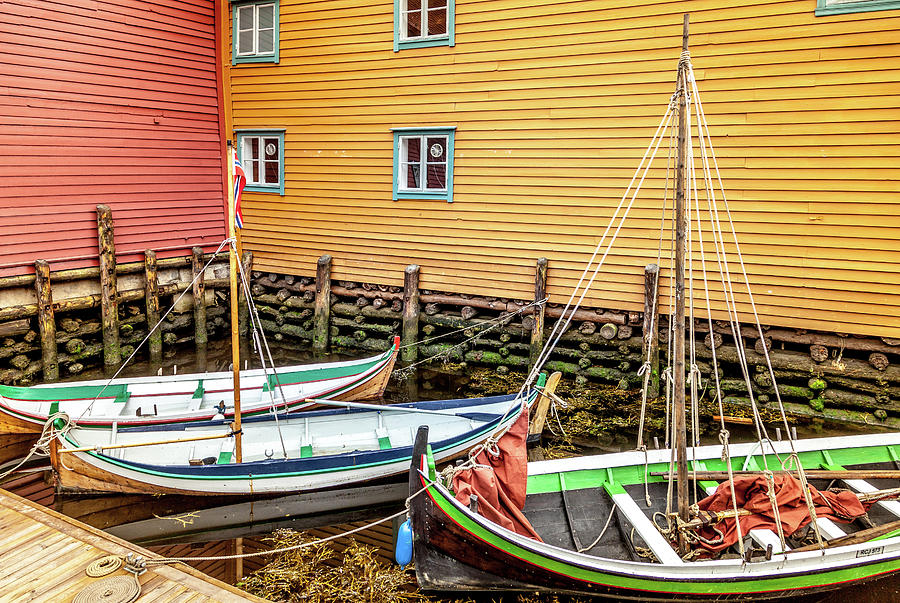 Colorful Boats in Bergen Photograph by W Chris Fooshee