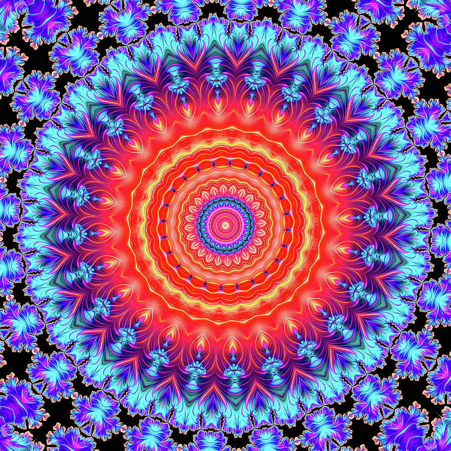 Colorful Bold Kaleidoscope Art Mandala Style Digital Art by Matthias Hauser