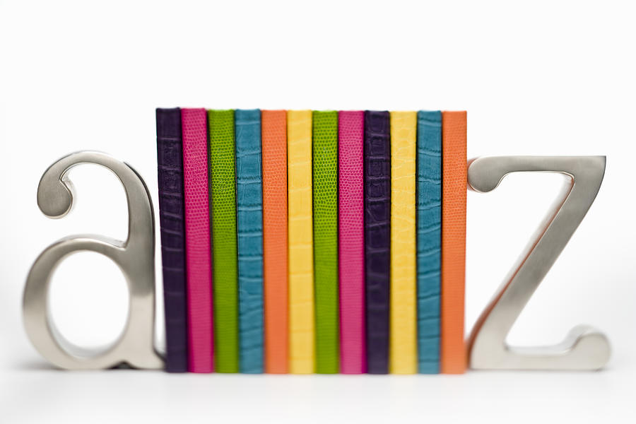 Colorful books between a to z bookends Photograph by Gary S Chapman