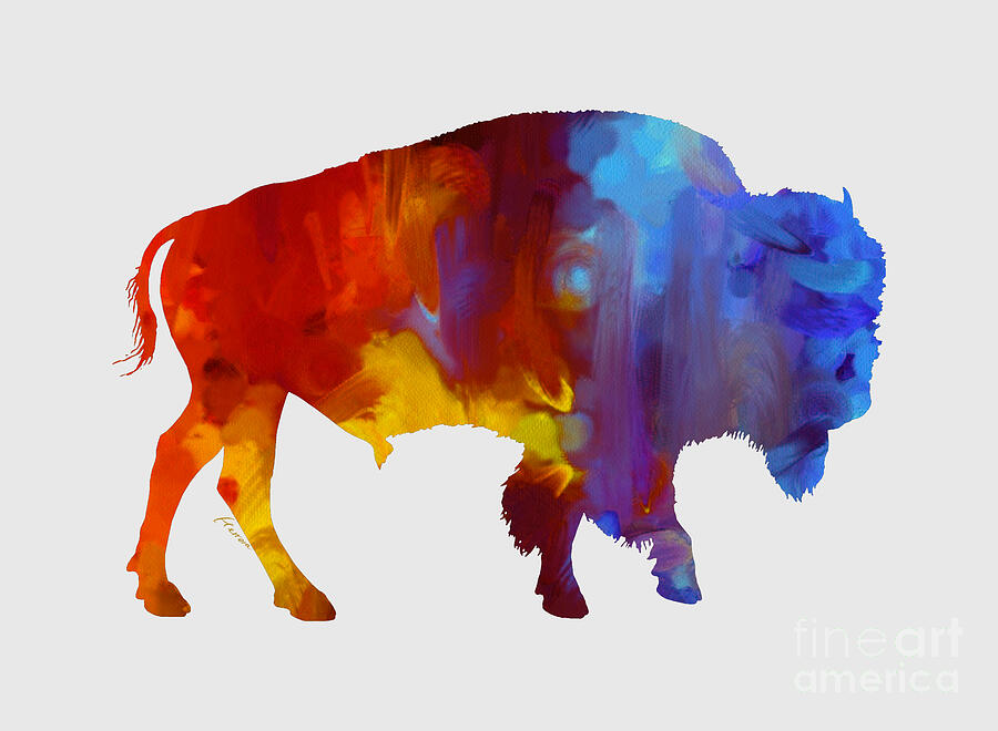 Colorful Buffalo Painting
