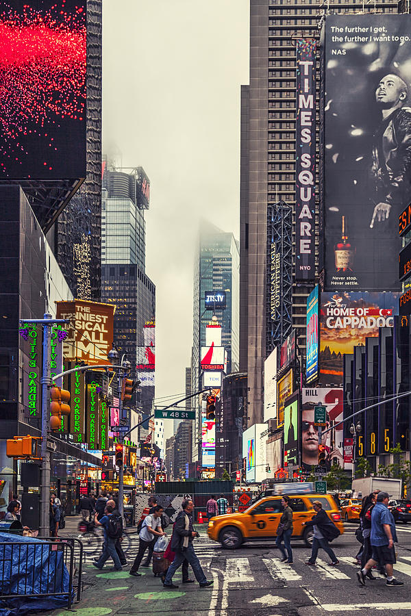 Colorful building signs in Times Square Photograph by Focusstock